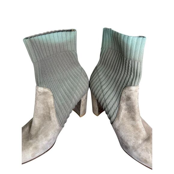 Gianvito Rossi Tie Dye Sock Ankle Boots 39 EU / 9 US Suede Knit Block Heel - Picture 7 of 12
